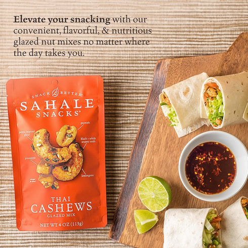 4 (Pack 6) Sahale Snacks Thai Cashews Glazed Mix, Ounces