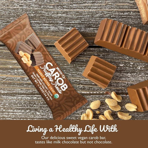 1.38 Oz 12 Pack, Missy J's Organic Carob Peanut Butter Truffley Treats Made with Coconut Sugar, Vegan, Gluten