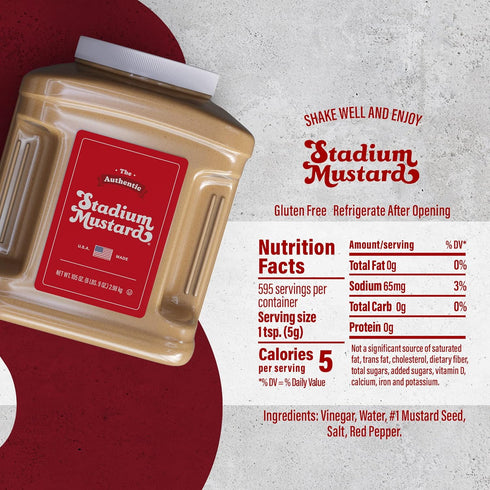 105oz (Pack 1) The Authentic Stadium Mustard. Bulk Food Service Jug. From Cleveland's Famed Municipal Stadium. The