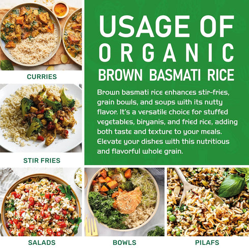 4 Jiva Organic Brown Basmati Rice Pound Bag - Premium Quality from India