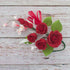 2 Count Global Sugar Art Premium Rose Sugar Cake Topper Flower Spray, Deep Red, by Chef Alan Tetreault