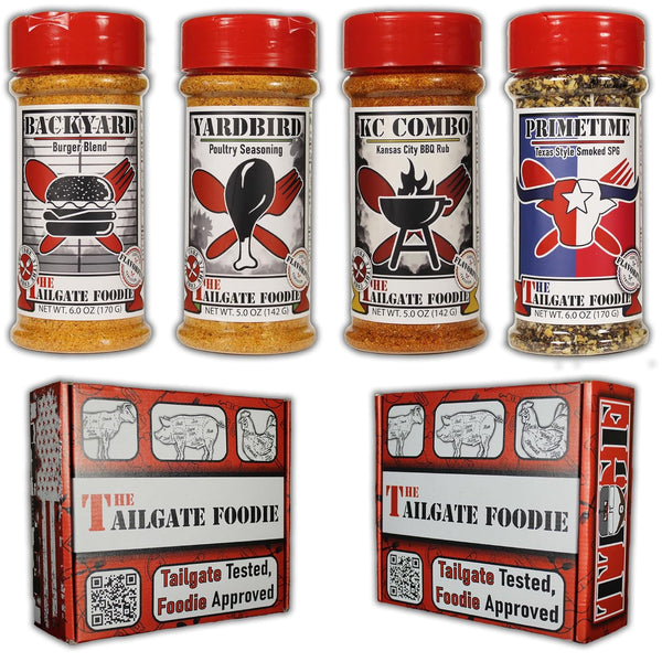 The Tailgate Foodie Grilling Classics Seasoning and Rub Kit | 4-Pack Gift