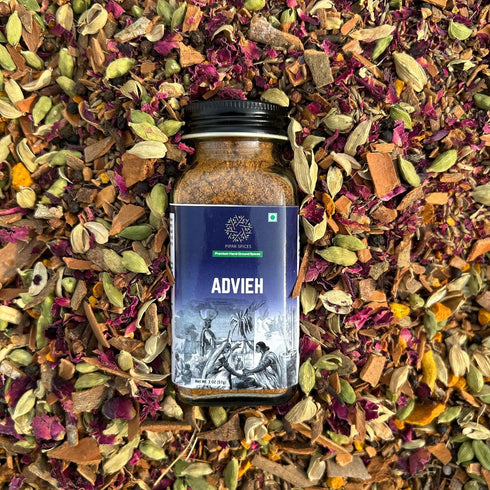 2 oz (57g) Pack Pipar Spices Advieh - Persian Spice Blend, Glass Bottle, | Hand-Stone Ground Spices