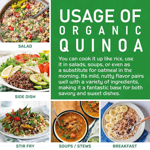 2 Jiva Organic White Whole Grain Quinoa Pound Vacuum Sealed Bag - Ready to cook, Grown in India