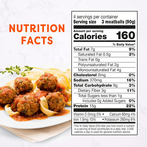 Frozen 12.7 oz. Gardein Plant-Based Classic Meatballs, Vegan, Meat Alternative