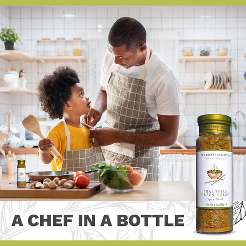 The Gourmet Collection Thai Style Green Curry Spice & Seasoning Blend - Spicy & Sweet for Chicken, Vegetables, Fish
