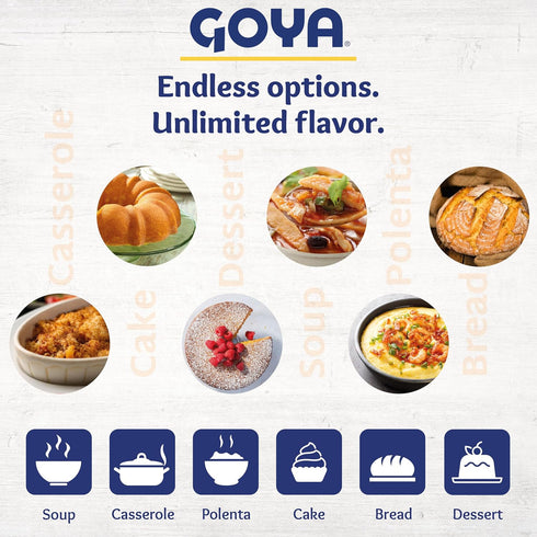 12oz. Yellow Corn Meal by Goya, Harina De Maiz, Coarse Corn Flour for Cooking Polenta, Cornbread, Fish Fry, and More