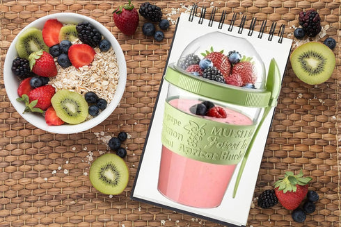 GanoOne Breakfast On the Go Cups, Take and Go Yogurt Cup with Topping Cereal or Oatmeal Container, Portable Lux Yogurt