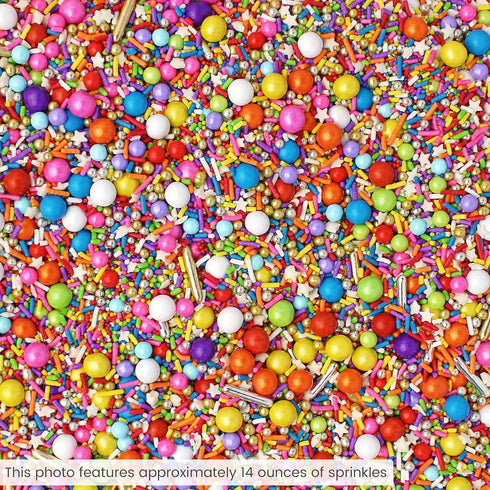 Sprinkle Pop 2oz Rainbow Road Sprinkle Mix | Blend of Rainbow Sprinkles for Decorating Birthday Cakes, Cookies, Cupcakes