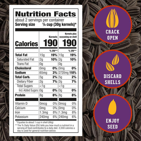5.25 oz. DAVID Jumbo Sunflower Seeds, Sweet and Spicy Flavor