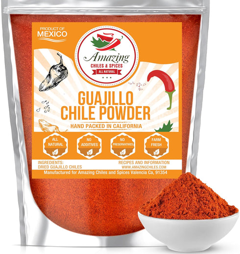 Guajillo Chile Powder Ground (4oz) – Premium Natural Spice for Chili, Sauces, Stews, Salsa, Meat Rubs, Enchiladas, Mole