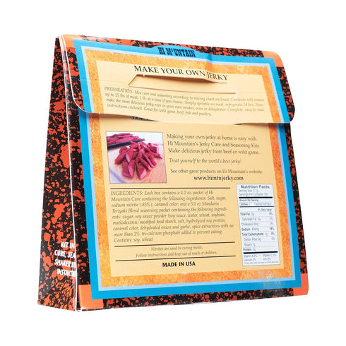 Hi Mountain Jerky Seasoning and Cure Kit | MANDARIN TERIYAKI BLEND | Create Savory Beef Jerky | Mix for 15lbs of Meat