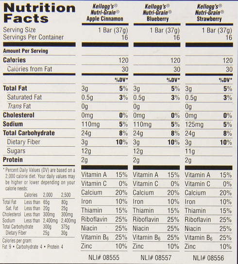 Pack, 48 Count Nutri-Grain Kellogg's Cereal Bars Variety