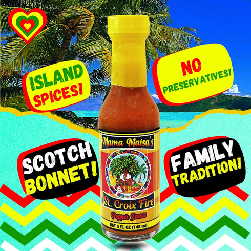 MAMA MAISA'S PEPPER SAUCE 5 oz Mama Maisa's Scotch Bonnet Pepper Sauce, Caribbean Curry Hot Sauce with Mustard & Sweet