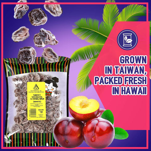 Asia Trans Sweet Seedless Li Hing Mui Crack Seed Plums, 4 oz, Naturally Sweet Dried Asian Plum Candy