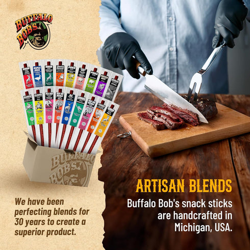 Buffalo Bob's 10 Pack Wild Game Meat Snack Stick - Honey Ham Stick