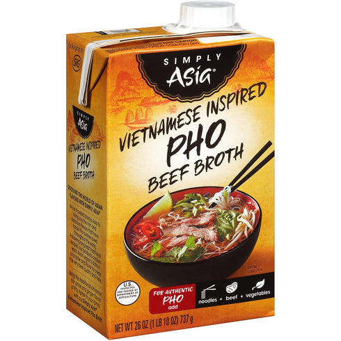 26 oz (Pack 6) Simply Asia Vietnamese Inspired Pho Beef Broth, fl