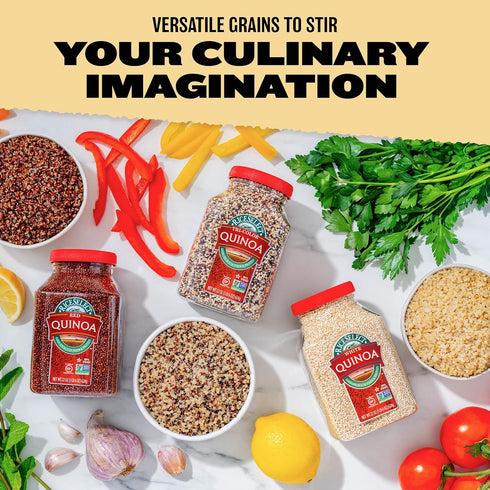 22-Ounce RiceSelect Tri-Color Quinoa, Premium Gluten-Free Seed, Star-K Kosher, and Non-GMO Quinoa, Jar