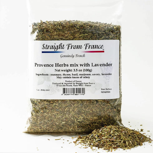 3.5oz Straight from France Genuinely French, Provence Herbs Mix Seasoning with Lavender