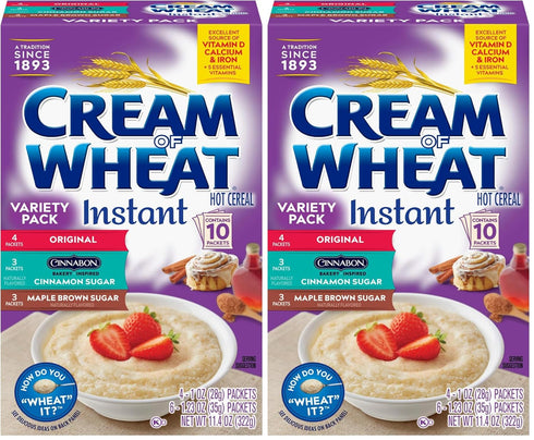 Cream of Wheat , Instant Hot Cereal, Variety Pack, 11.4 Ounce (Pack of 2)