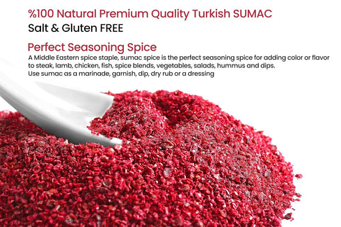 Cerez Pazari 5.2 oz Sumac Spice Powder - Turkish Seasoning with Tangy Lemony Flavor, Gluten-Free