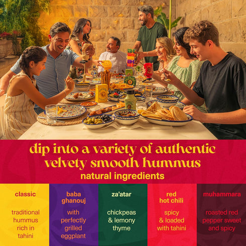 Hummus Pack Pack 6 Mezete Variety | Authentic Middle Eastern | Free from Preservatives | All-Natural Dips and Spreads |