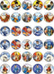 30 x Edible Cupcake Toppers, Cartoon Anime Collection, Uncut Edible Cake Decorations on Wafer Sheet
