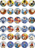 30 x Edible Cupcake Toppers, Cartoon Anime Collection, Uncut Edible Cake Decorations on Wafer Sheet