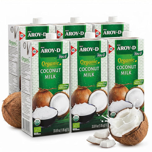 Aroy-D Organic Coconut Milk 33.8 Fl Oz (Pack of 6)