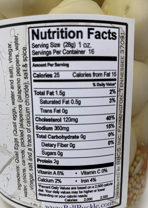 Farmington Pickling Company 16 Pickled Quail Eggs (Mild) - Ounce Jar