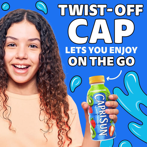12 oz Capri Sun Strawberry Kiwi Flavored Juice Drink Blend from concentrate with other natural flavors, fl Bottle