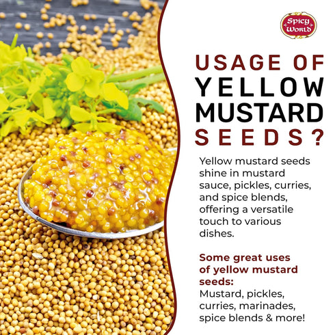 Spicy World 5-Pounds Yellow Mustard Seeds Bulk