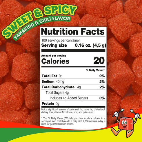 100 15.85 oz Pack Tamborines Enchilados Mexican Hot Candy with Chili and Tamarind, Individually Wrapped Pieces, Bulk