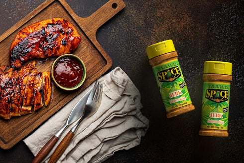 Yaawd Spice - Authentic Jamaican Gourmet Jerk Seasoning, Caribbean Dry Rub Powder 8oz with Scotch Bonnet & Pimento for