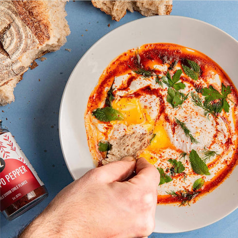 Aleppo Pepper by Z&Z, Mildly Spicy Flakes for Lemon Butter Shrimp, Shakshuka, & Yogurt-Marinated Chicken, 2 Oz