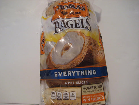 THOMAS at The Neighborhood Corner Store Thomas' Bagels Everything, (6)- Pre-sliced, 20oz Each Bag