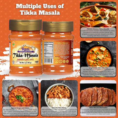 7-Spice 3oz (85g) Rani Tikka Masala Indian Blend PET Jar ~ All Natural | Salt-Free | Vegan | No Colors | Gluten