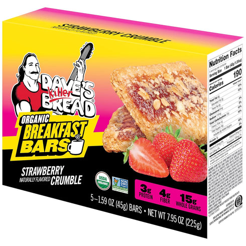 5 Dave's Killer Bread Strawberry Crumble Naturally Flavored Organic Breakfast Bars, Ct