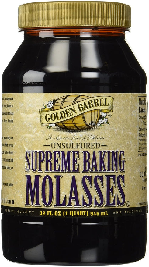 Golden Barrel Unsulphured Supreme Baking/Barbados Molasses, 32 Ounce