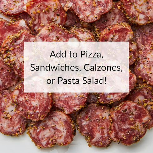 7 oz (3 Pack) DeLallo Italian Herb Dry Sausage, Handrubbed with Garlic and Spices, Air Cured, Gourmet Meat