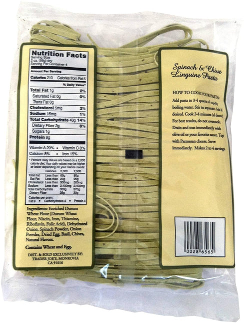 Trader Joe's 3 Pack Spinach and Chive Linguine Pasta