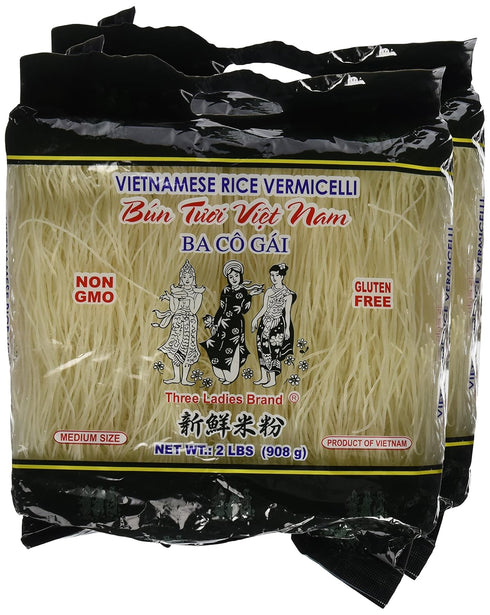 Three Ladies 2lbs (Pack 2) Brand Vietnamese Rice Vermicelli