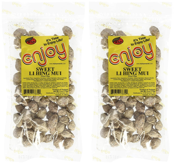 Hawaii Snacks 2 Bags Sweet Li Hing Mui Preserved Dried Plums 12 Ounces