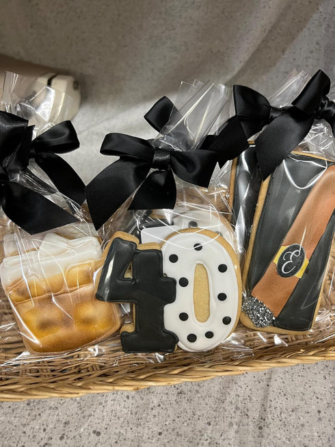 BakersDozenToGo Set 6 Aged to Perfection Custom Age Cookies- of Crunchy Shortbread Cookies Individually Wrapped by