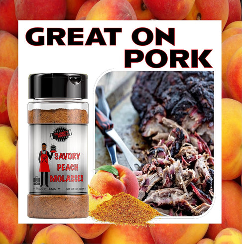 Savory Peach Molasses Seasoning for Chicken, Vegetables, Beef, Pork, Seafood, and Grilling