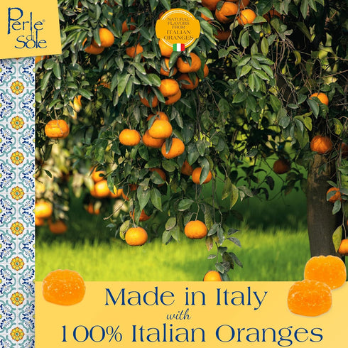 (12.35 Oz 350g Perle di Sole Candy from Italy - Italian Fruit Jelly Candy - Orange & Lemon Soft Candy Individually