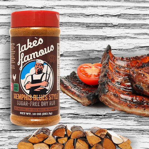 Jake’s Famous Memphis Rub, Gluten Free, Sugar Free, BBQ Rub for Ribs and Brisket, 10 oz