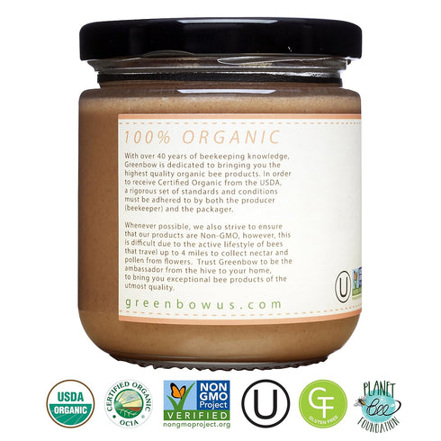 100% 11oz (311g) GREENBOW Organic Honey with Cinnamon - USDA Certified Organic, Non-GMO, Gluten Free - Whole Food