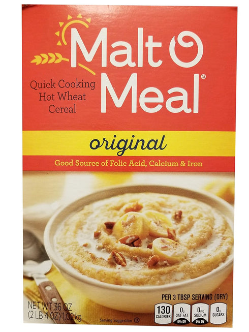 Malt-O Meal Original Fortified Hot Wheat Cereal (Pack of 2) 36 oz