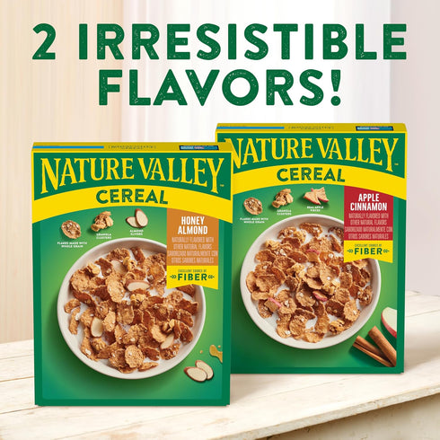 15.6 oz Nature Valley Honey Almond Breakfast Cereal with Flakes, Granola Clusters and Almond Slivers, Excellent Source